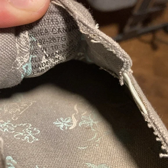 OluKai Nohea Grey Canvas Slip-On Moc Toe Flats Loafers Shoes Women's US 10 - Picture 5 of 5